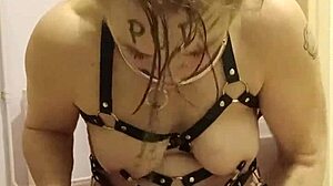 milf slave bound bent over licks toilet as humiliated whore