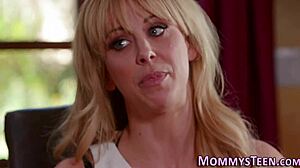 Milf grinds pussy on teen in taboo scissoring frenzy