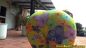 Kinky Brunette Teen's Small Tits Bounce in Gaping Anal Assfucking Frenzy