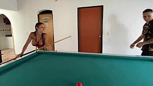 kristal bridge teaches latina dani clark billiards then fucks her tight pussy