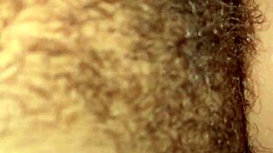 hey massage my oiled hairy pussy then cum all over my bush pov