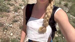 Jungle beauty strips bare revealing perfect natural tits ass in wild outdoor tease