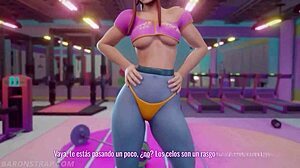 brigitte's gym shadow training turns into horny pussy licking and tit kissing session