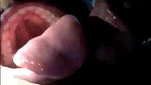 African teen slobbering deep on phat lipped cock sucking