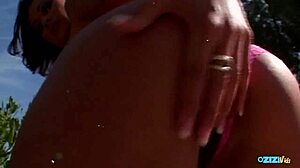 Asian rose double penetrated kinky threesome two cocks twat