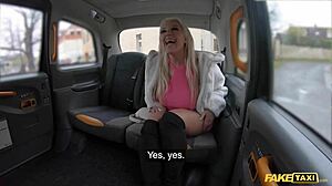 Blondie Fesser Bends Over in Taxi Flaunting Huge Tits and Massive Ass for Ride