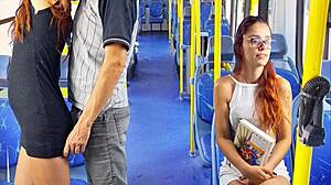 College girl 😩 gets fucked by stranger on public bus skirt up pov