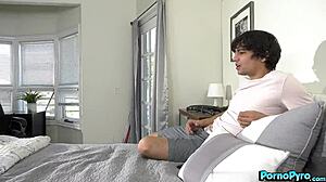 stepson watches milf brandi love deepthroat bbc tits in lingerie cuckold!