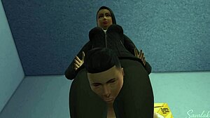 Femdom Beurette Cartoon Roughly Dominates Arab Slave