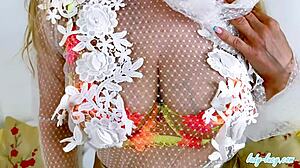 Lady Lucy Gresty milf teases natural big tits with dirty talk in heels