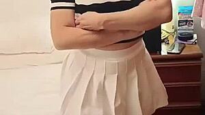 Skinny latina milf lingerie ass stretched wide by monster cock anal creampie first time