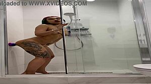 Cute Naked Teen Roxy Moans in Shower Masturbating Pretty Pussy with Toys Homemade Solo