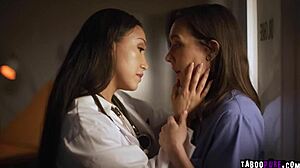 i think doctor vicki chase might play on nurse sinn sage's feelings for some intimate hospital fun.
