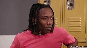 petite young slut takes double penetration gangbang from big black cocks in detention