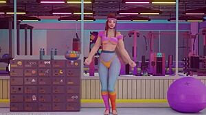 brigitte's gym shadow training turns into horny pussy licking and tit kissing session