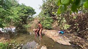 Curvy Ebony BBW Flashes Fat Pussy at Stream Ready for Public Devouring