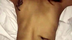 skinny latina claims her hotel room with bold confidence