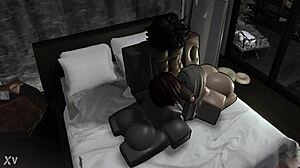 bareback big black cock bends over sexy blondes doggystyle for emotional monster pounding