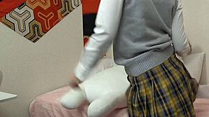 petite japanese schoolgirl after class fingers shaved pussy moans orgasmic vibrator bliss