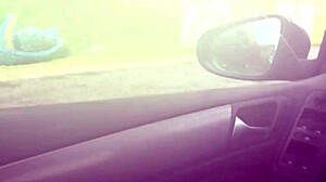 whoa busty french stepmom strokes her stepson's cock in the car