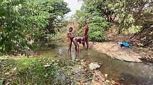 Curvy Ebony BBW Flashes Fat Pussy at Stream Ready for Public Devouring