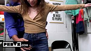 hey shoplifter teen caught stealing makeup gets fucked hard by cop on christmas