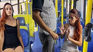 College girl 😩 gets fucked by stranger on public bus skirt up pov