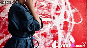 whoa, check out this petite brunette milf's all-natural big ass body