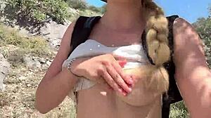 Jungle beauty strips bare revealing perfect natural tits ass in wild outdoor tease