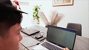 roommate flaunts big tits seducing me into creampie and mouthful cumshot pov