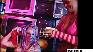 Jezebelle and Leya Dive into Passionate Lesbian Pussy Licking and Tit Sucking