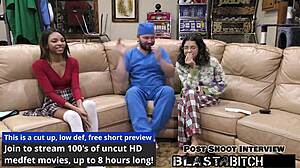 Why blast Solana's shaved pussy with jizz backstage in POV? She spreads wide