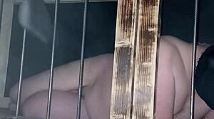 Maitresse Kantalis Bound In Club Cage And Carcan