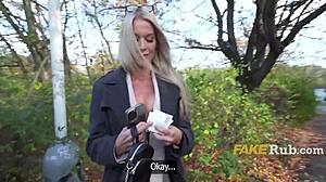 i picked up this hot british married teacher flashing pussy outdoors for cash sex