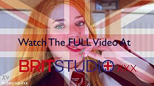 victoria greene kneels sucks cock and milks uniform cum drench at gloryhole table