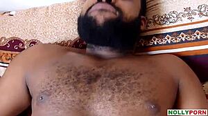naija ebony couple homemade hardcore with big black cock pounding her huge tits and pussy