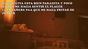 esposo me entrega a su ahijado para que lo estrene chupando su verga mientras me somete con esposas