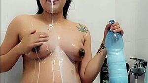 damn this pregnant young brunette flashes natural tits homemade exhibition