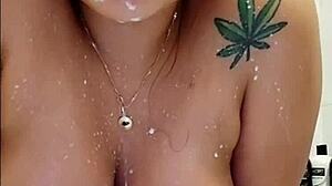 damn this pregnant young brunette flashes natural tits homemade exhibition