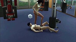 Raven Works Out Hard in Gym with Big Tits Bouncing Wildly