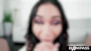 smokin hot asian babe deepthroats and slurps all juices from big black cock