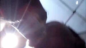 African teen slobbering deep on phat lipped cock sucking