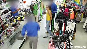 suspected thief mazy myers stripped bare pleasures security with deepthroat blowjob