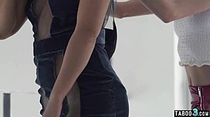 skinny hungarian and italian lesbians blue angel rebecca volpetti stroke pussies in stockings