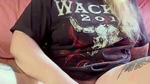 girl moans loud shoving huge dildo deep in hairy pussy till orgasm