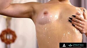 imagine cute mia moore's tight pussy gripping that huge black cock during nuru