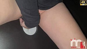 A hot housewife sneaks into cabin sucks huge cock while cuckold husband films her moans