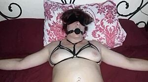 tied blindfolded to bed gagged waiting for stranger to choke and use me