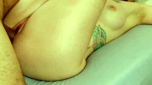he massages her wet pussy juicy ass fingers her to orgasm then fucks with big cock cums inside