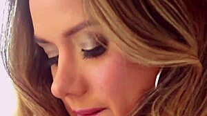 She drops to knees for pov ball licking till massive jizz explosion